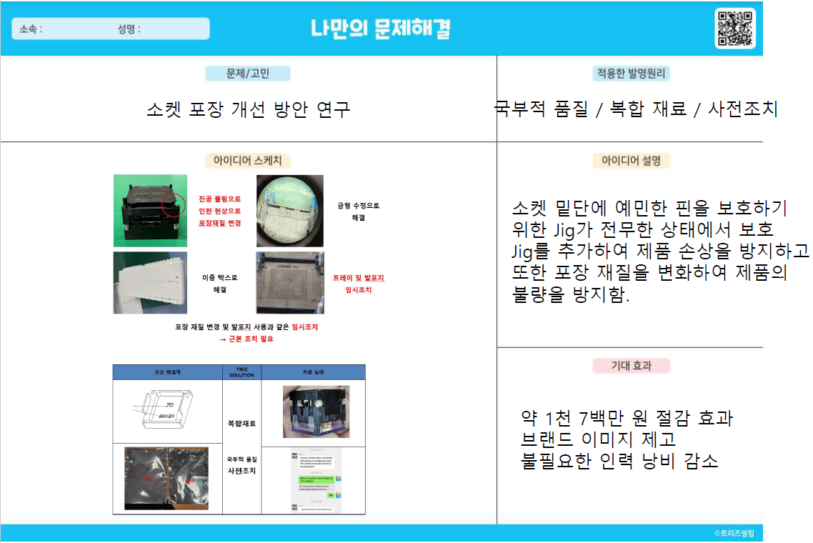 소켓 포장 개선 방안 연구