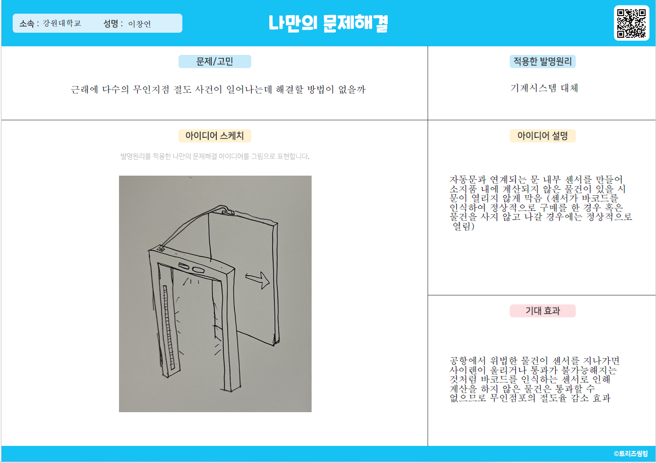 근래에 다수의 무인지점 절도사건이 발생하고 있는데 해결할 방법이 있을까